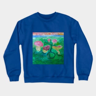 Beauty is Poison Whimsical Acrylic Painting Crewneck Sweatshirt